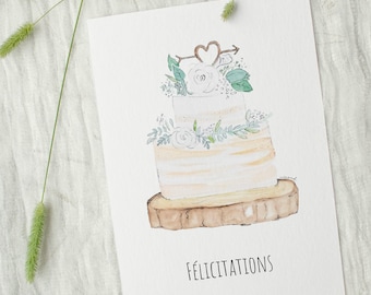 Carte félicitations mariage, postcards with flowers wedding congratulations