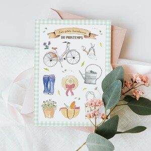 Spring card, little joys, close message, decoration