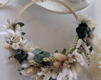 Trockenblumenkranz | Türkranz | Trockenblumenring | Hochzeit | Geschenk | Blumenring | Deko | Eucalyptus | Fensterdeko | Frühling