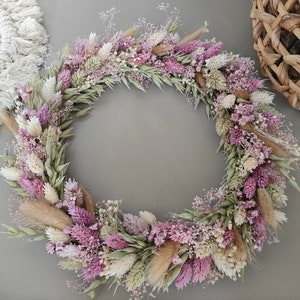 Dried flower wreath Door wreath Dried flower ring Wedding Gift Flower wreath Decoration Eucalyptus Window decoration Spring image 3