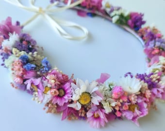 Trockenblumen Haarkranz Kopfkranz Haarkranz Blumenkranz Hochzeit Haarkamm Haarnadeln Haarschmuck Dirndlkranz Oktoberfest