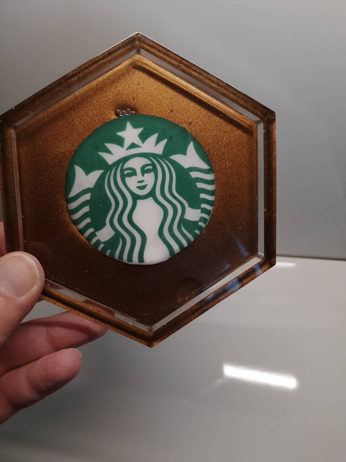 Resin Starbucks Coaster Etsy
