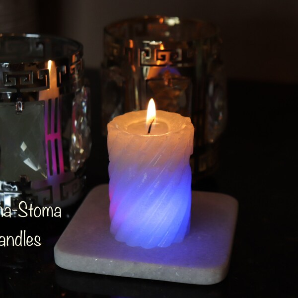 Color Changing Scented Candle in Crystal Candleholder