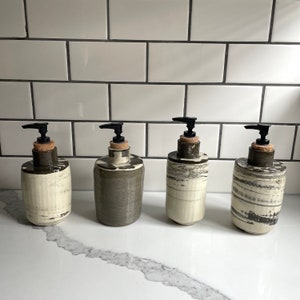 Modern Ceramic Soap Dispenser | Refillable Soap Pump | Modern Stoneware Soap Dispenser | Minimalist Bathroom Decor