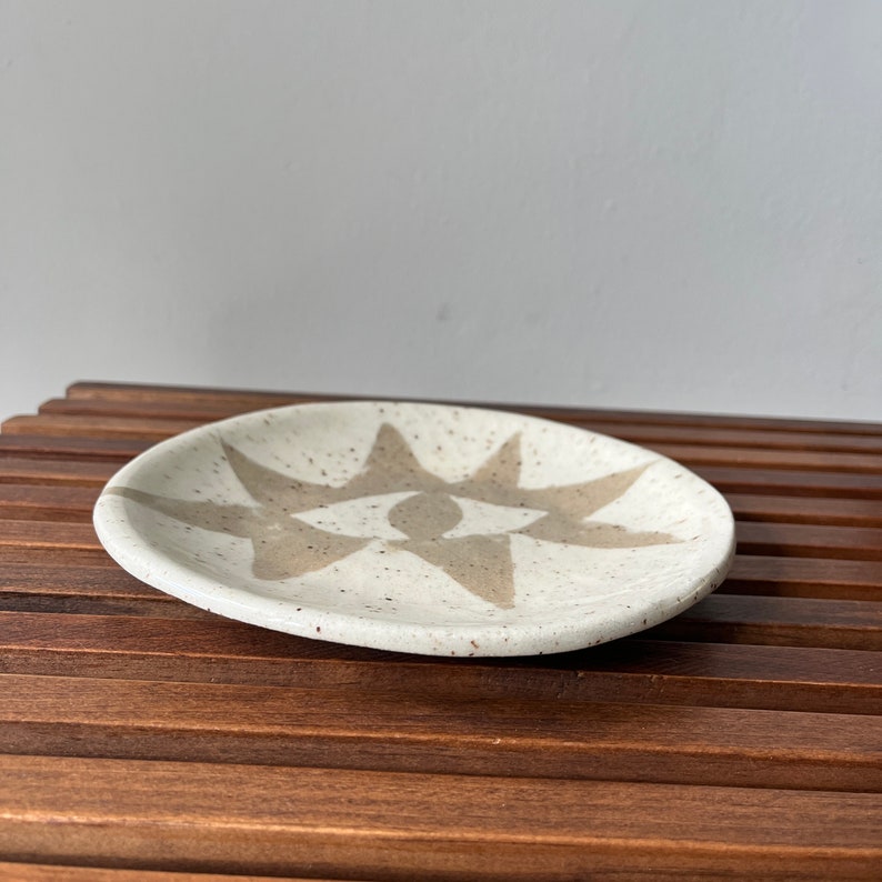 Patterned Side Dish Sun Dish Speckled Ceramic Dish Boho Home Decor Eye Decor Eye Side Plate Organic Shape Catchall image 4