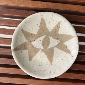 Patterned Side Dish Sun Dish Speckled Ceramic Dish Boho Home Decor Eye Decor Eye Side Plate Organic Shape Catchall image 3