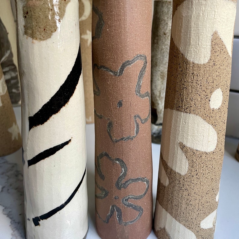 Fossil Taupe Bud Vase Tall