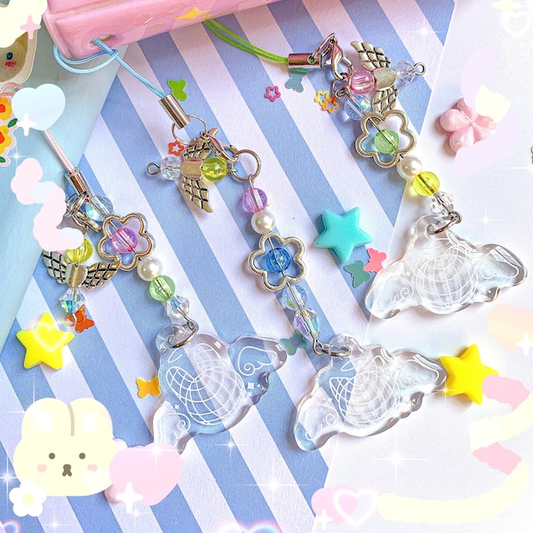 Cyber Angel Pets Wireframe | Phone Charms
