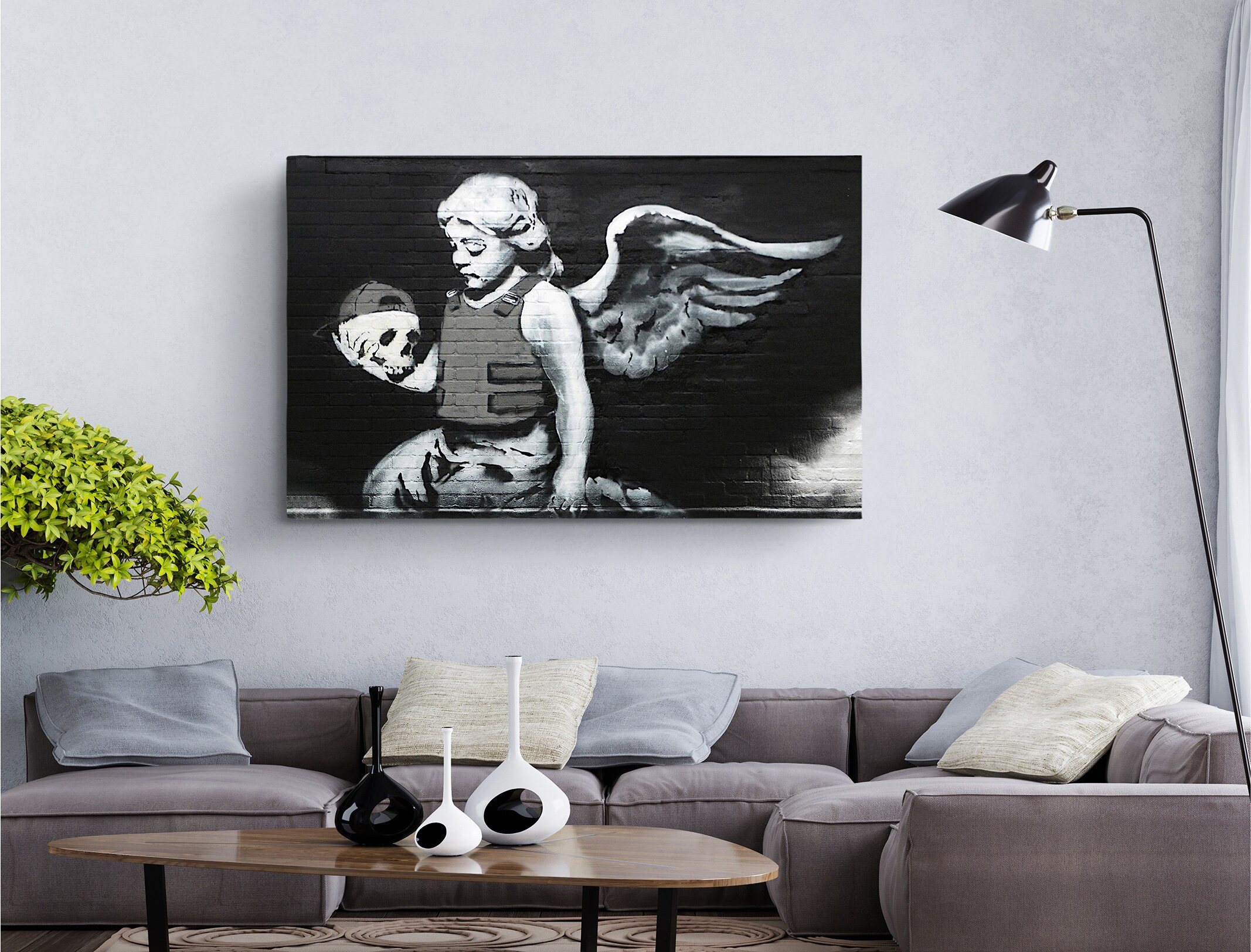 Angel in Bulletproof Vest Fallen Angel Banksy Graffiti Print Etsy