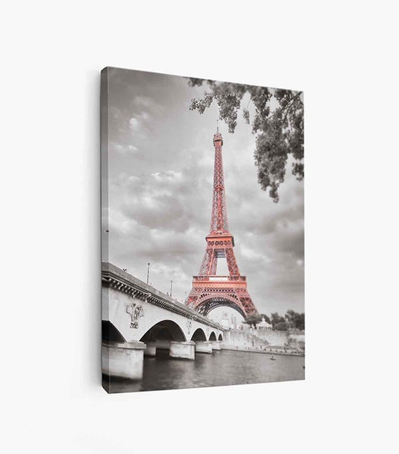 Eiffel Tower Grey Paris France Canvas Print Fine Art - Etsy