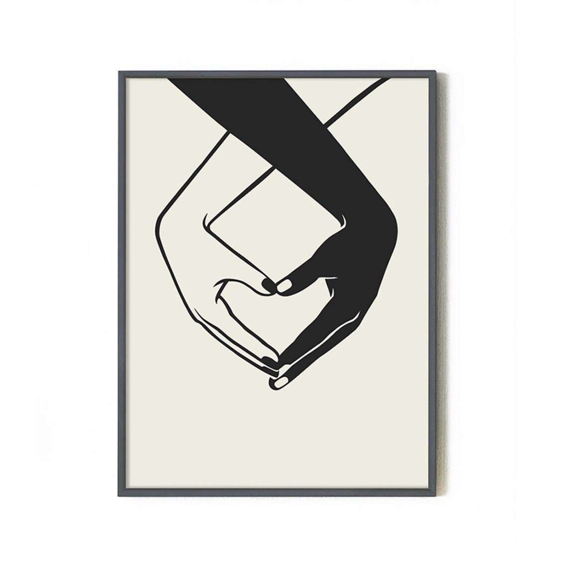 Printable Yin Yang Hands Art Printable Line Drawing Love Etsy