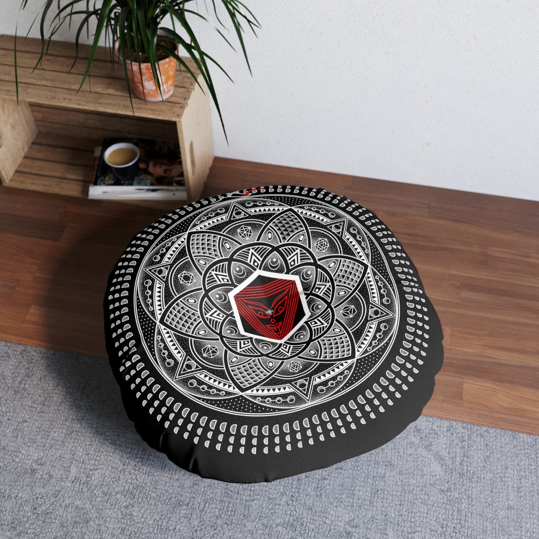 Kali Ouroboros Mandala Tufted Floor Pillow Round - Etsy