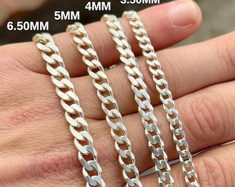 925 Sterling Silver Curb Chain Necklace, Solid Silver Chain, Men Link Chain, Curb Chain Necklace, Thick Chain Necklace, Gift For Men