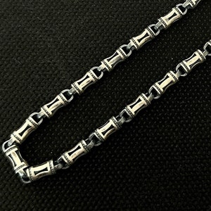 Men Silver Chain Necklace, Silver Heavy Thick Chain, Oxized Chain Necklace, 4MM Thickness Chain Necklace, Father Day Gift, 925k Silver