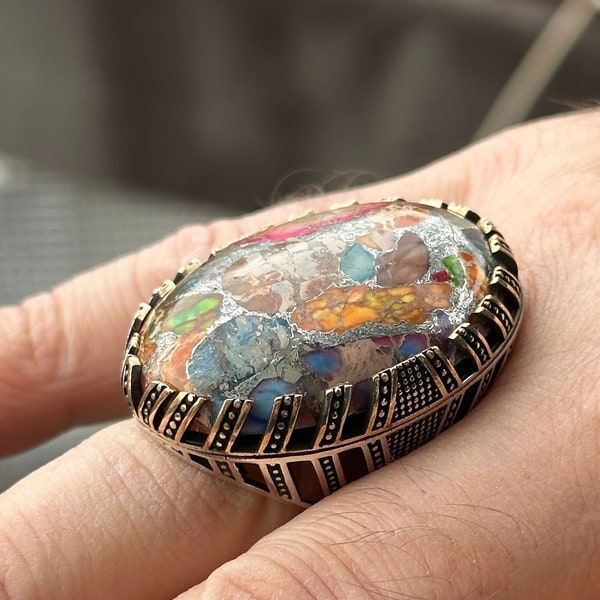 Turquoise Mens Vintage Rings Etsy