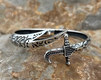 Silver Sword Bracelet , Mens Zulfiqar Bracelet , Silver Cuff