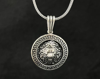 ネックレス・チョーカー BLENDOFF Argento Leone Necklace Silver 925 JadeAngel Lion Necklace Men's Jewelry - King Pendant Vintage