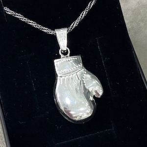 Silver  Boxing Glove Charm Pendant , Punch Boxing Glove Necklace , Boxing Jewelry , Silver Oxide Necklace , 925k Sterling Silver Necklace