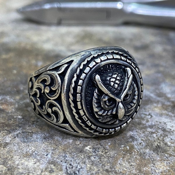 Mens Owl Ring - Etsy