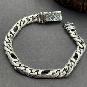 Men Silver Chain Bracelet, Men Cuban Link Silver Bracelet, Handmade Men Chain Bracelet, Silver 925 Men Bracelet, Gift For Men Bracelet