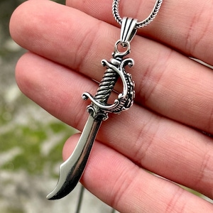 Silber Schwert Anhänger, Krieger Schwert Halskette, Gothic Silber Krieger Halskette, Unisex Silber Schwert Anhänger, 925k Sterling Silber