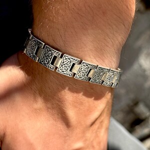Silver Chain Bracelet, Hand-Engraved Silver Chain Bracelet, Thick Chain Bracelet, Bracelet For Men, Perfect Men Gift, 925 Sterling Silver