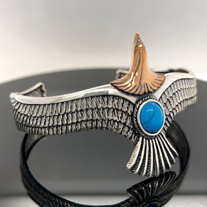Silber Adler Armband , Wildadler Armband , Türkis Stein Armband , Silber Verstellbares Armband , 925k Sterling Silber Armband
