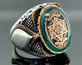 Silver Seal Of Solomon Ring , Star Of David Ring , Solomon Signet Ring , King Solomon Ring , 925k Sterling Handmade Silver Ring ,925k Silver