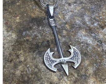 Silver Axe Necklaces, Axe Pendant With Chain,Viking Axe Pendant,Warrior Pendant, 925k Sterling Silver Necklaces , Gift For Him