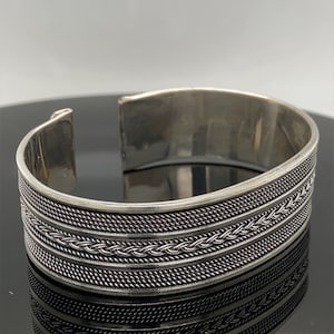 Men Handmade Cuff Bracelet , Sterling Silver Cuff Bracelet , Handmade Embroidered Bracelet , 925k Sterling Silver Bracelet , Gift For Him