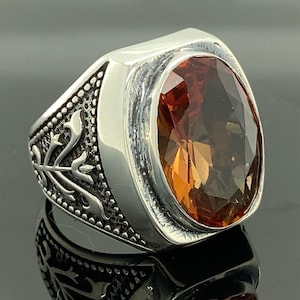 Men Handmade Ring , Sultanite Stone Ring ,Oval Sultanite Gemstone Ring , Turkısh Handmade Ring , 925k Sterling Silver Ring , Gift For Him