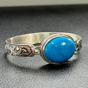 Silver Natural Turquoise Stone Bracelet, Men Turquoise Cuff Bracelet, Hand Engraved Bracelet, Handmade Men Bracelet, 925k Silver Bracelet