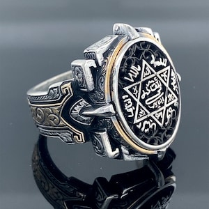 Silver Handmade Ring , Silver Seal Of Solomon Ring , Solomon Signet Ring , King Solomon Ring , 925k Sterling Handmade Silver Ring