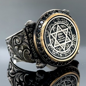 Silver Seal Of Solomon Ring , Solomon Signet Ring , Star Of David Ring , Silver Handmade Ring , King Solomon Ring , 925k Silver Ring