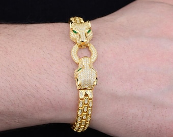 Vintage Napier Gold Panther Link Bracelet, Five-row Chain - Etsy