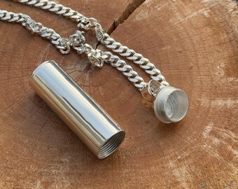 925 シルバー ピルボックス ペンダント、祈りの箱ネックレス、ロケット