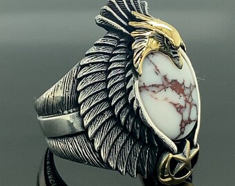 Mens Ring Republic Eagle Sterling Silver 10 Mens Ring Republic Eagle Sterling Silver 10