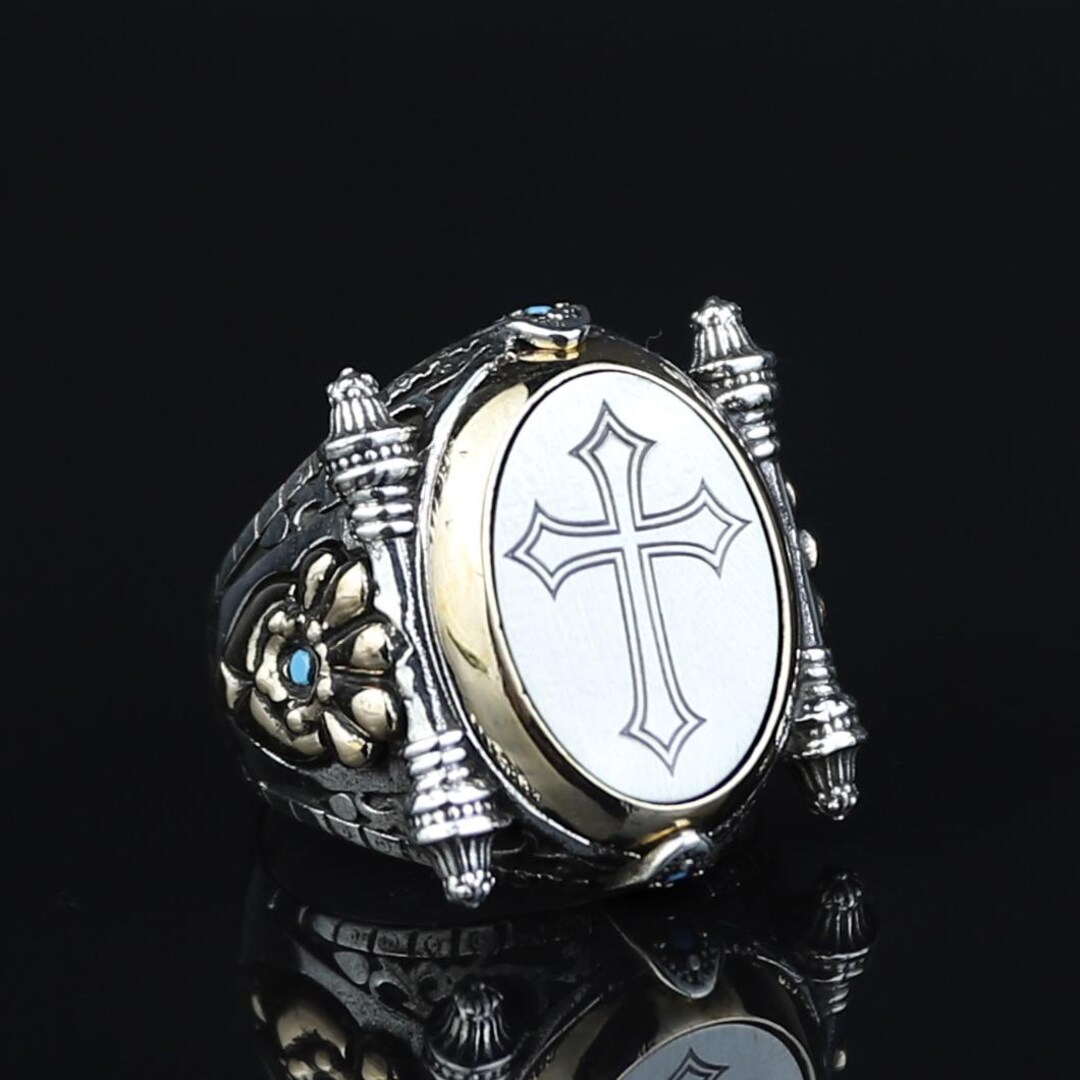 925 Silver Christian Signet Ring, Silver Handmade Christian Rings ...