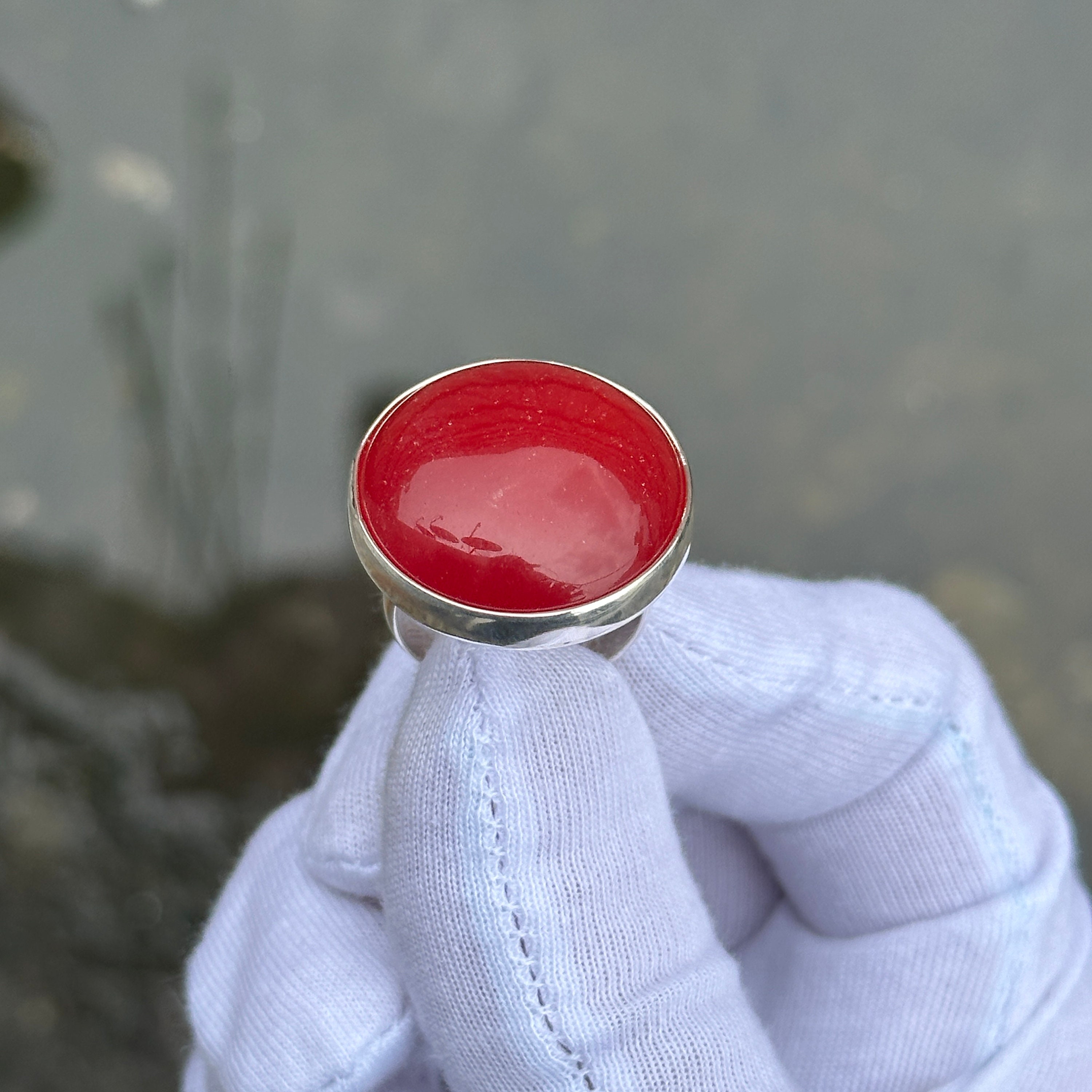 Anelli di Giada Rossa Naturale con Anelli di Giada per Gioielli Anelli