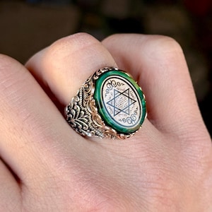 Silver Seal Of King Solomon Ring, Star Of David Ring, Men Solomon Signet Ring, Mens Signet Ring, 925 Sterling Silver Ring, Gift For Men