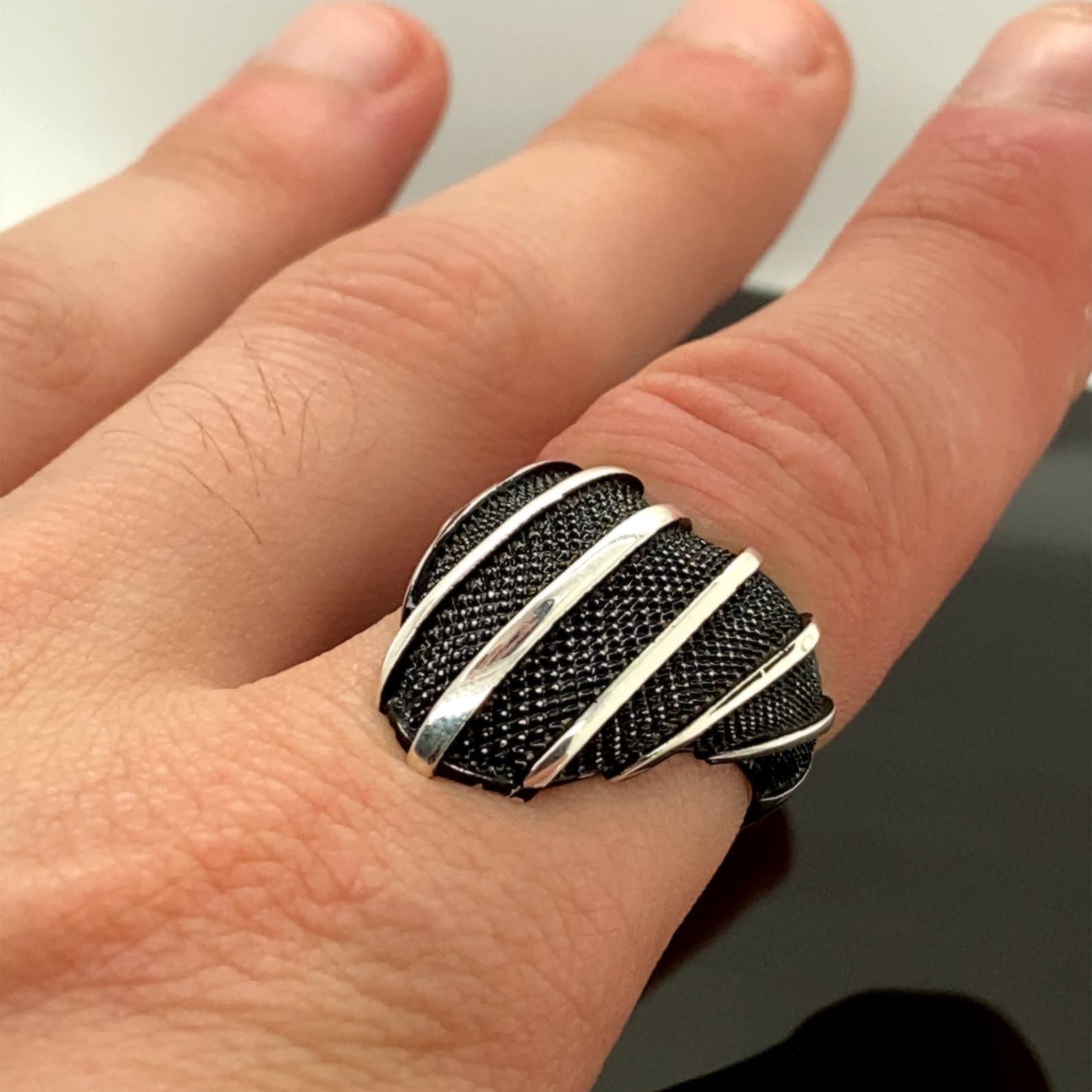 Flongo Anello da uomo, anello da uomo, anello per pollice, anello con sigillo in vetro, pietra preziosa, argento, rosso, nero, blu, drago, intaglio, classico, stile retrò, accessorio da uomo, Vetro