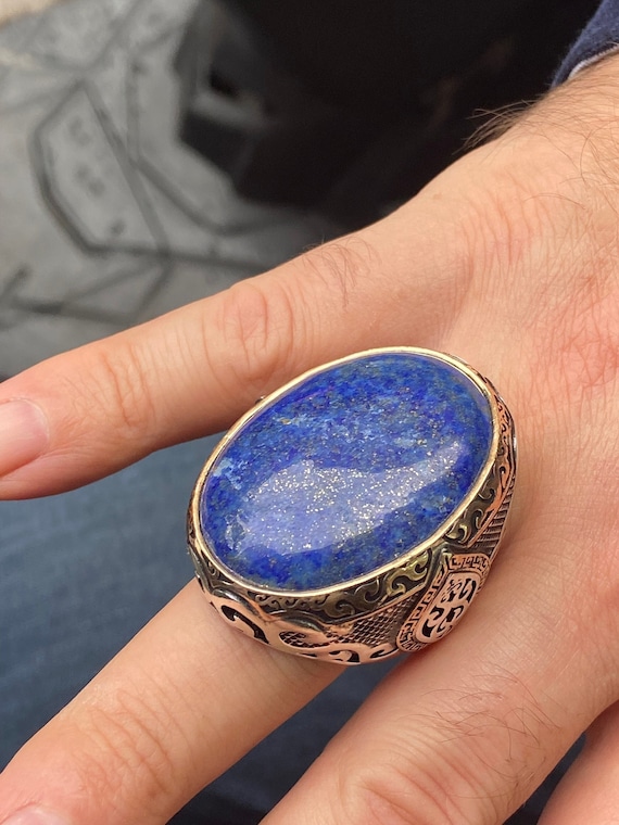Sterling Silver Large Oval Lapis Ring Sterling Silver Large Oval Lapis Ring