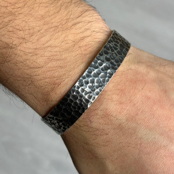 Sterling Silver Cuff Bracelet , Hammered Cuff Bracelet , Hand