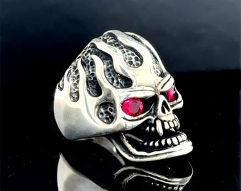 Into The Fire Jewelry - スカルリング 角のある獣 シルバー メンズ