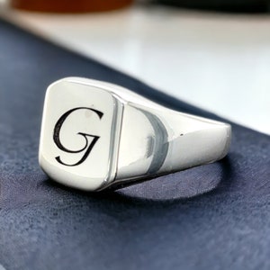 Personalized Initial Ring , Minimal Initial Ring , Silver Signet Initial Ring , Unisex Personalized Initial Ring , Custom Initial 925k Ring