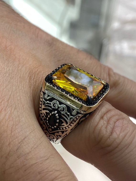 Mens citrine best sale ring