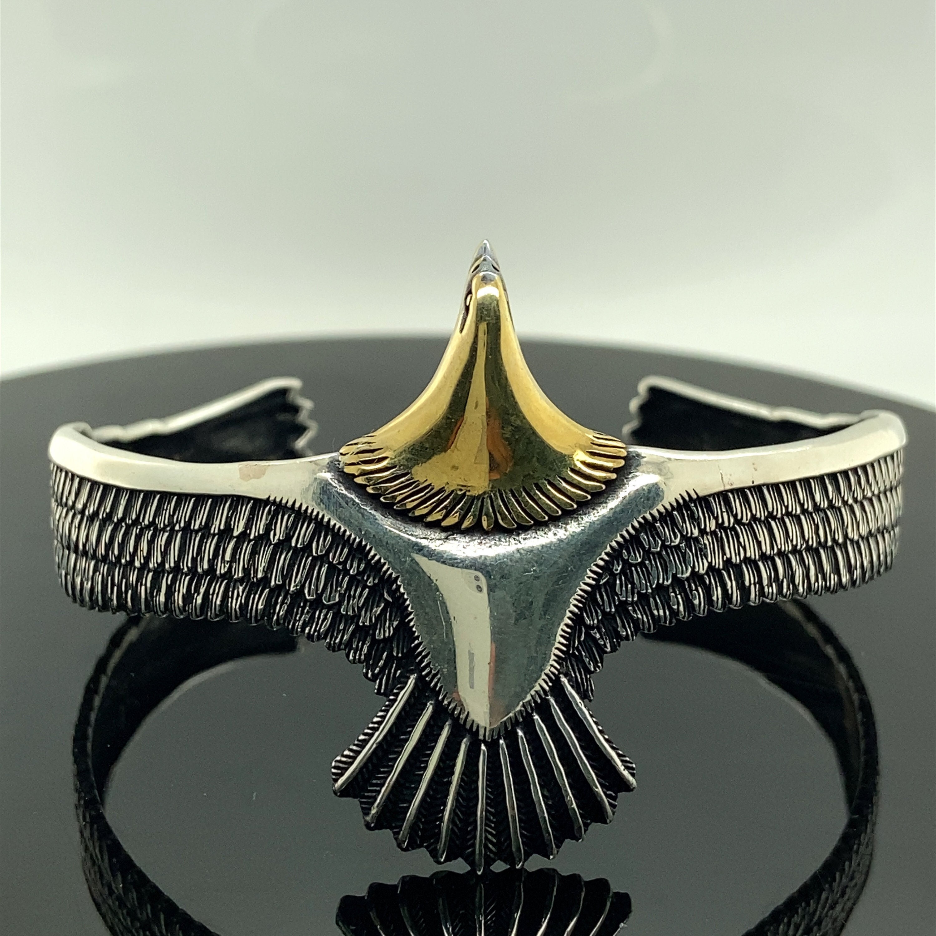 Silver eagle cuff bracelet discount