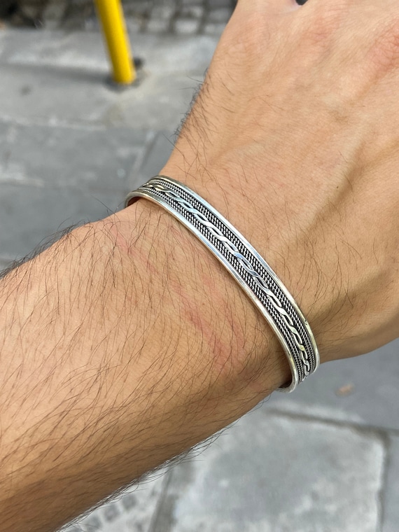 Migratie schuld Dom Unisex dikke sterling zilveren manchet armband Griekse stijl - Etsy  Nederland