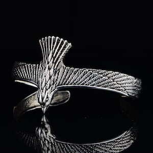 Falken Armband , Sterling Silber Falken Armband , Verstellbares Silber Armband , Silber Tier Armband , Wild Life Hawk Armband
