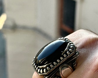 Silver Large Onyx Ring , Black Onyx Gemstone Ring, Men Sterling Silver Ring, Ottoman Jewelry , Men Vintage Ring, Gift for Father's Day - Etsy Silver Large Onyx Ring , Black Onyx Gemstone Ring, Men Sterling Silver Ring, Ottoman Jewelry , Men Vintage Ring, Gift for Father's Day - Etsy